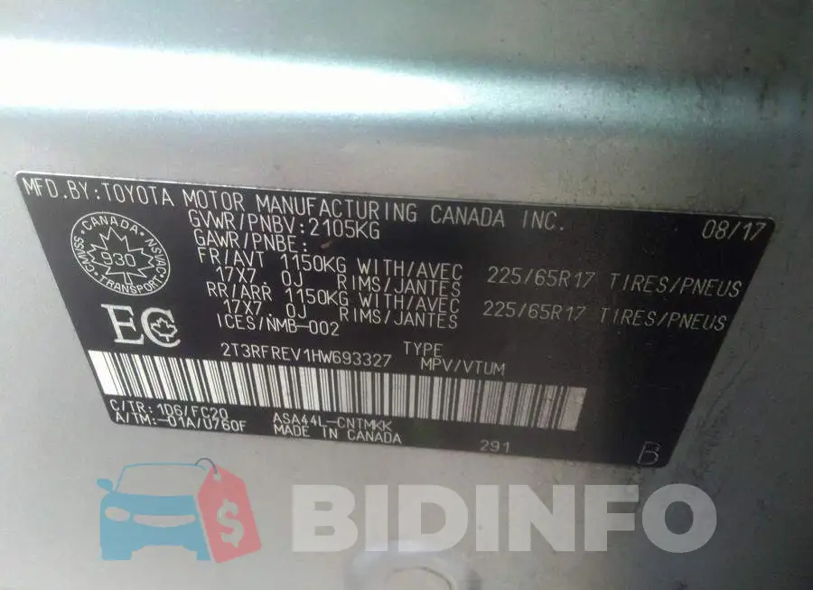 2T3RFREV1HW693327 Photo# 9