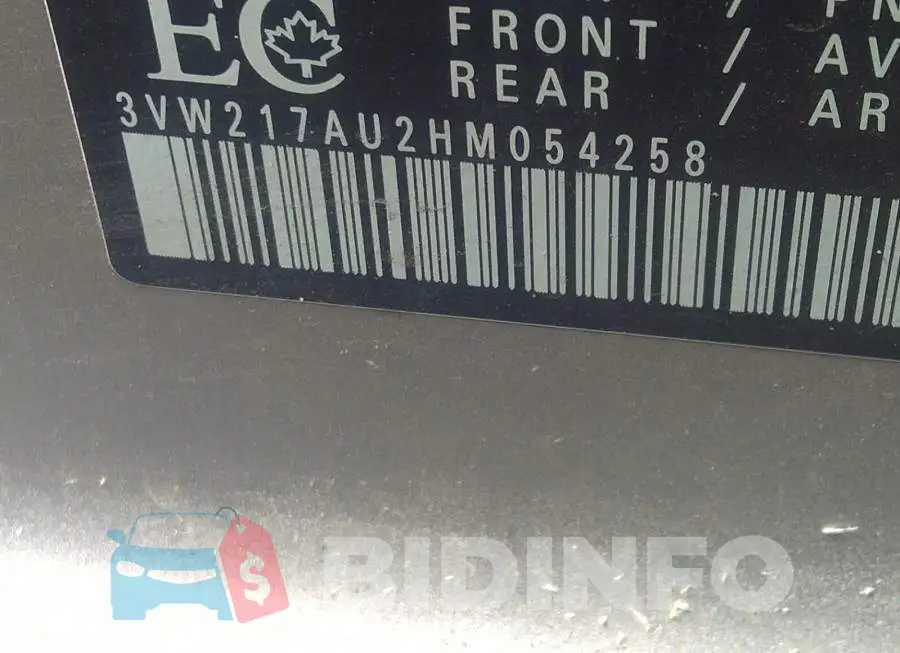 3VW217AU2HM054258 Photo# 9