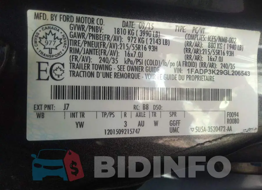 1FADP3K29GL206543 Photo# 9