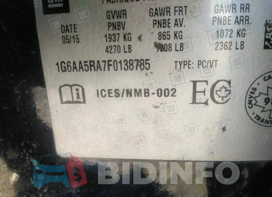1G6AA5RA7F0138785 Photo# 9