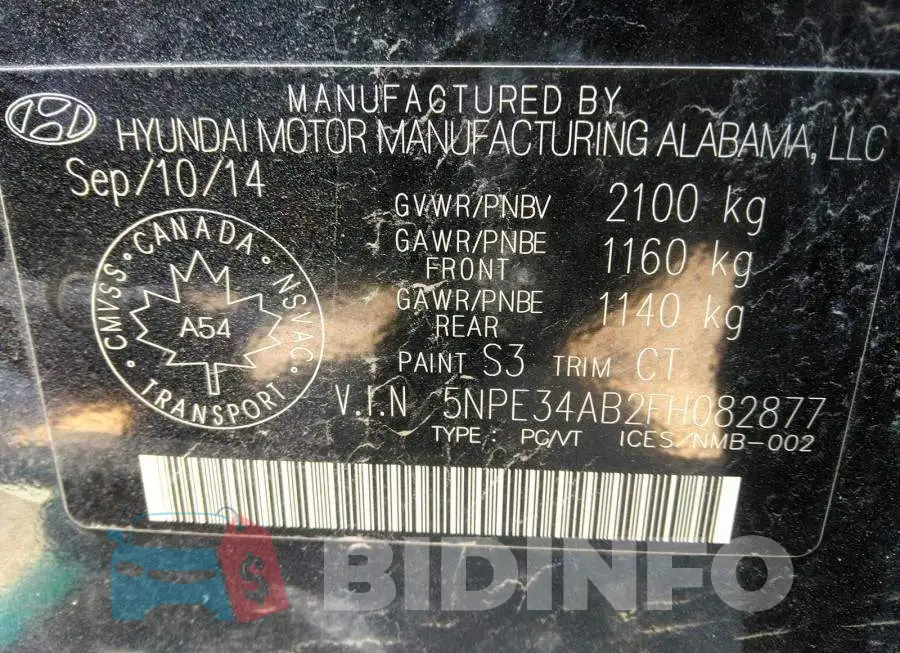 5NPE34AB2FH082877 Photo# 9