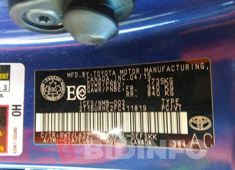 2T1BURHE2FC411819 Photo# 9