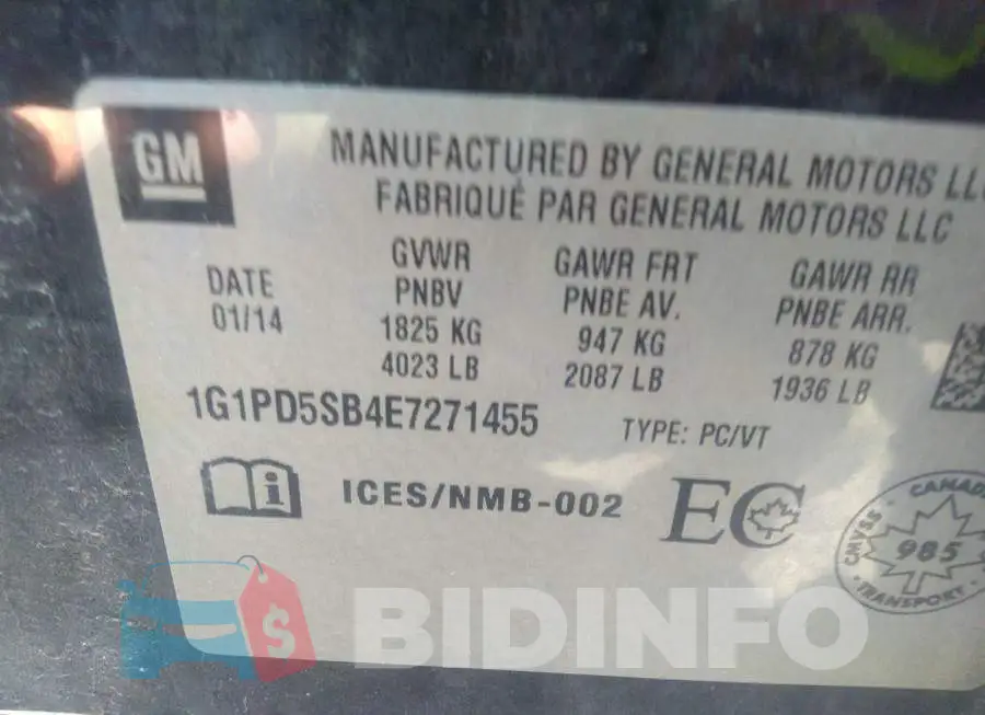1G1PD5SB4E7271455 Photo# 9