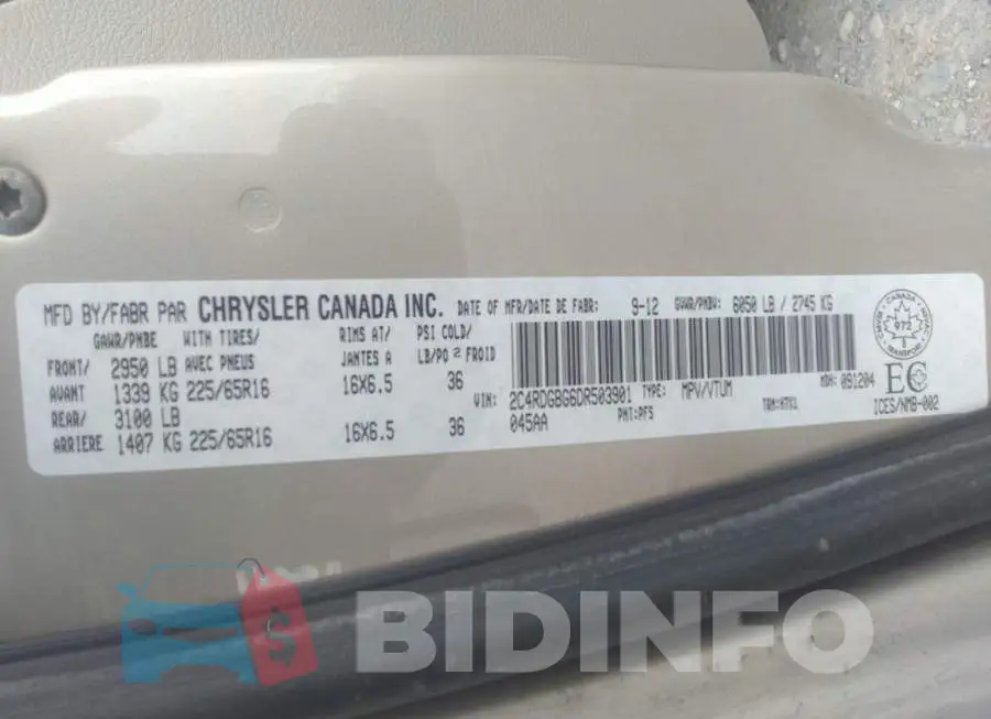 2C4RDGBG6DR503901 Photo# 9