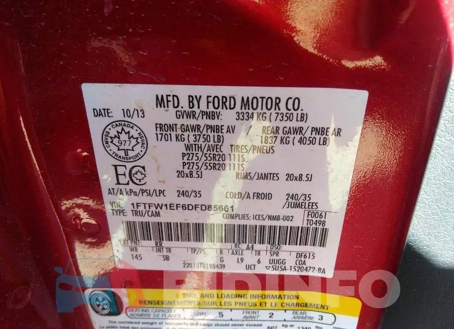 1FTFW1EF6DFD85661 Photo# 9