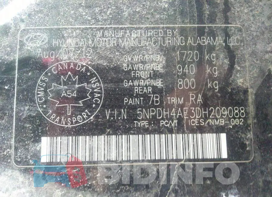 5NPDH4AE3DH209088 Photo# 9