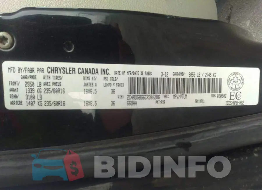 2C4RDGBG6CR302286 Photo# 9