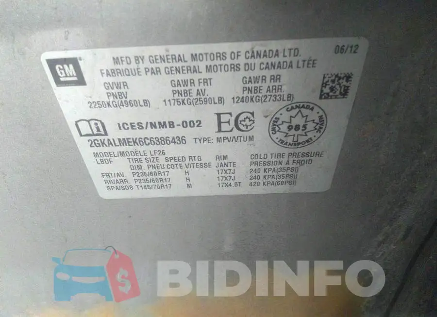 2GKALMEK6C6386436 Photo# 9