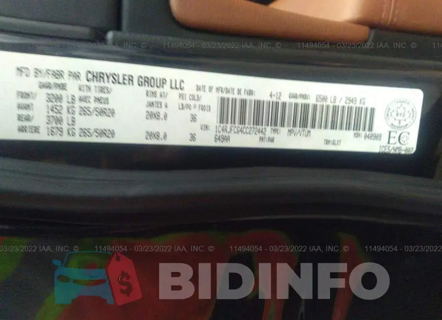 1C4RJFCG4CC272442 Photo# 9