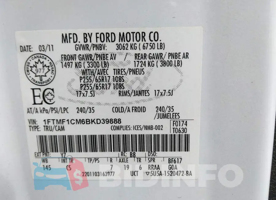 1FTMF1CM6BKD39888 Photo# 9