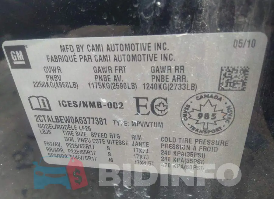 2CTALBEW0A6377381 Photo# 9