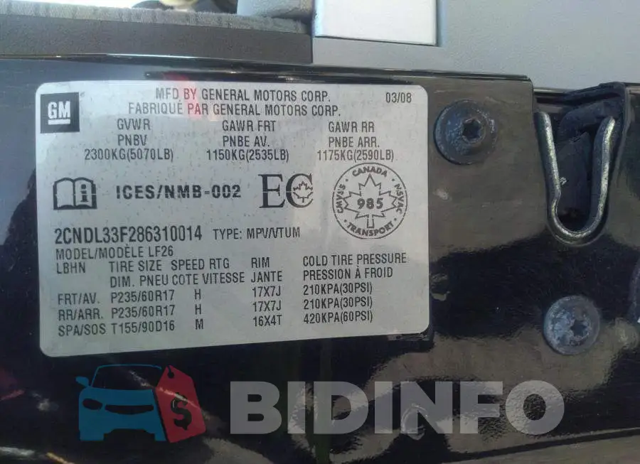 2CNDL33F286310014 Photo# 9
