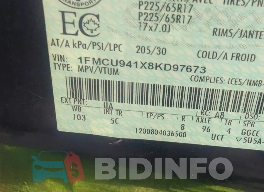1FMCU941X8KD97673 Photo# 9