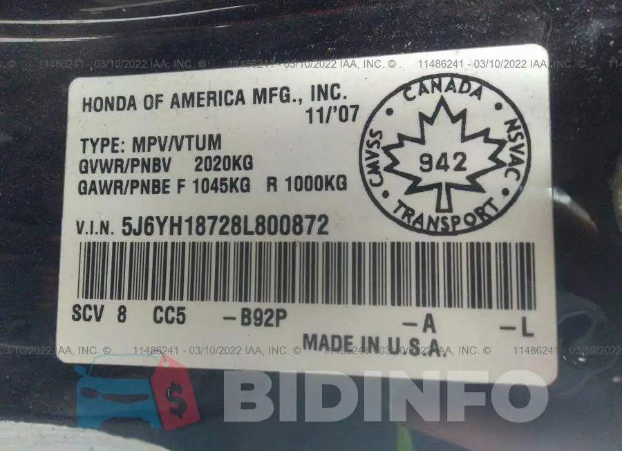 5J6YH18728L800872 Photo# 9