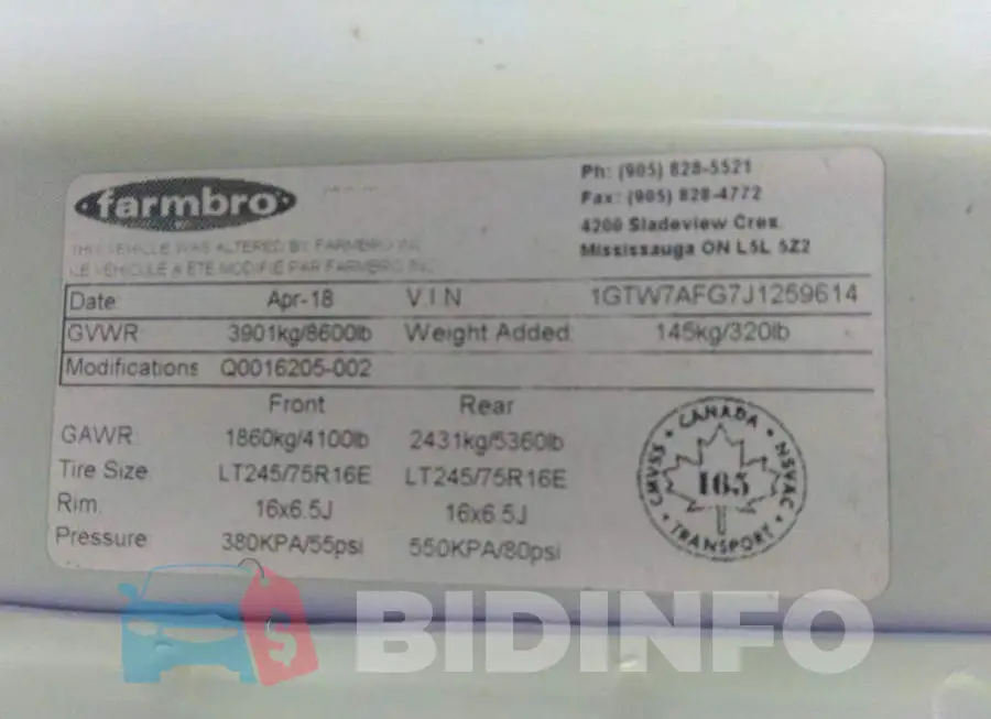 1GTW7AFG7J1259614 Photo# 9