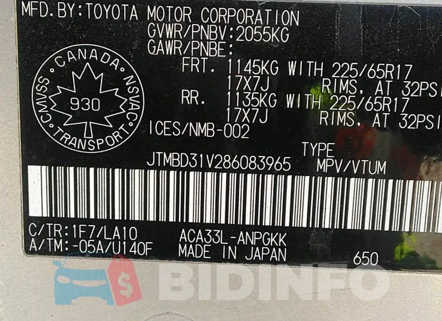 JTMBD31V286083965 Photo# 9