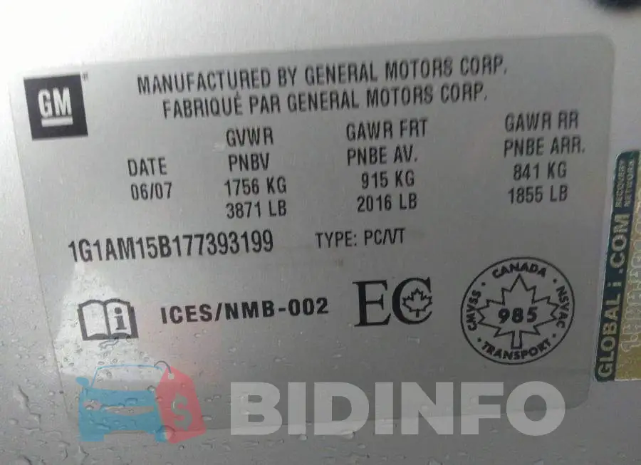1G1AM15B177393199 Photo# 9