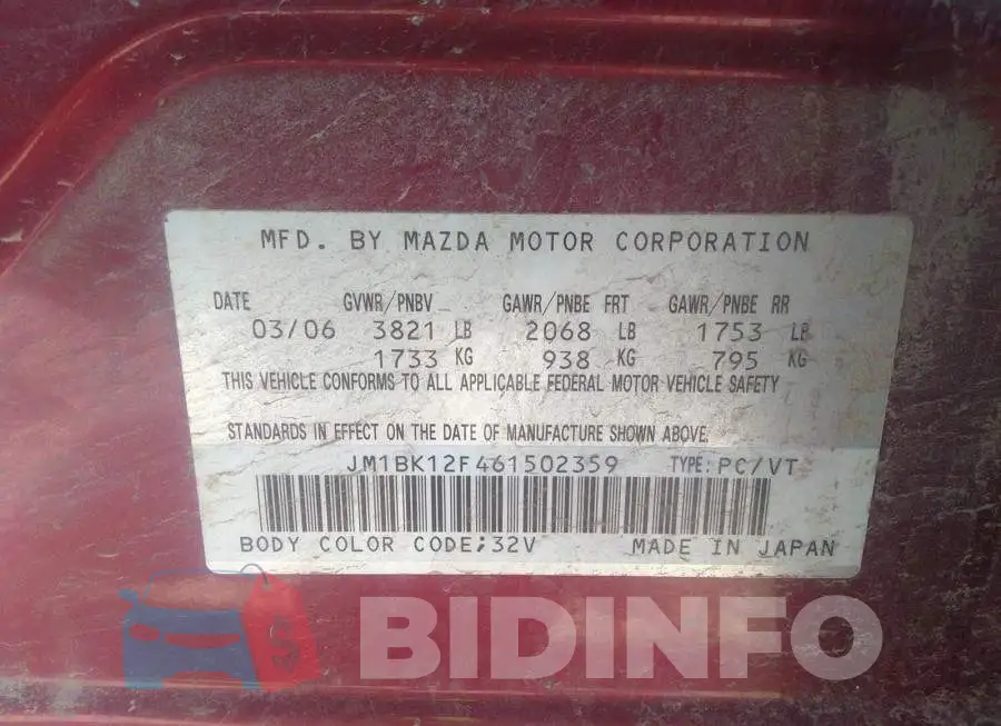 JM1BK12F461502359 Photo# 9