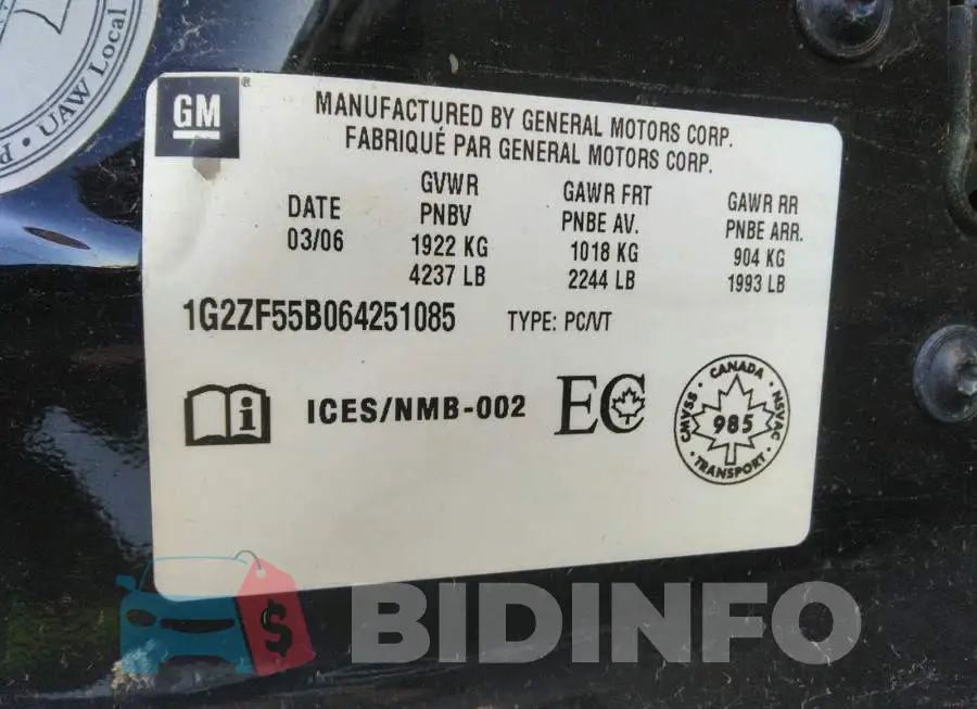 1G2ZF55B064251085 Photo# 9