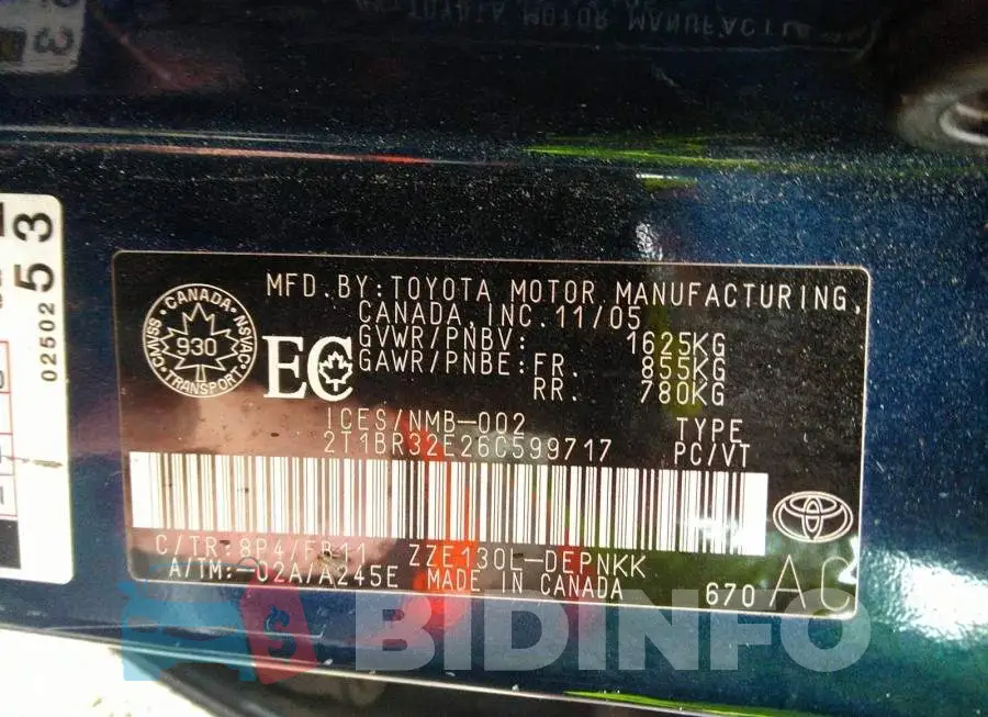 2T1BR32E26C599717 Photo# 9
