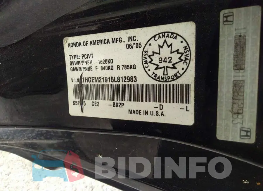 1HGEM21915L812983 Photo# 9