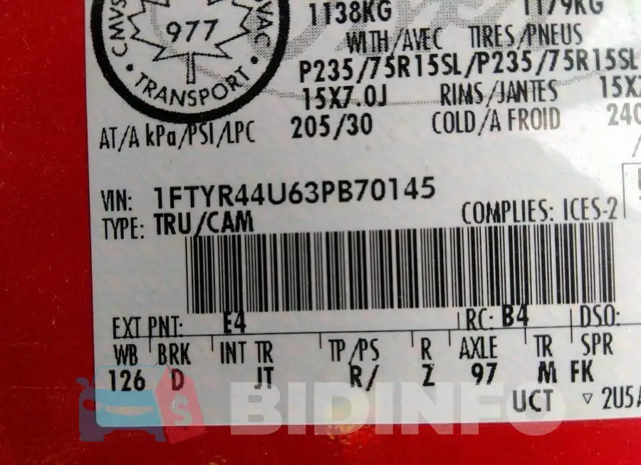 1FTYR44U63PB70145 Photo# 9