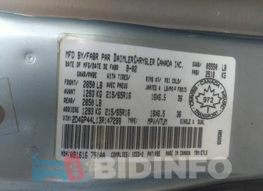 2D4GP44L13R147298 Photo# 9