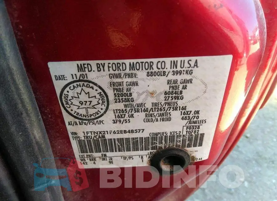 1FTNX21F62EB48577 Photo# 9