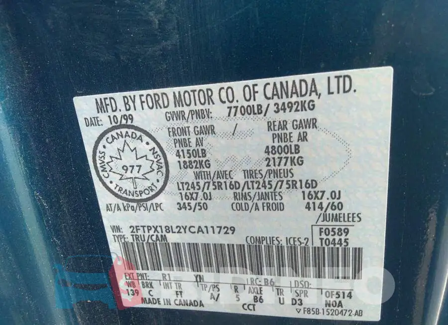 2FTPX18L2YCA11729 Photo# 9