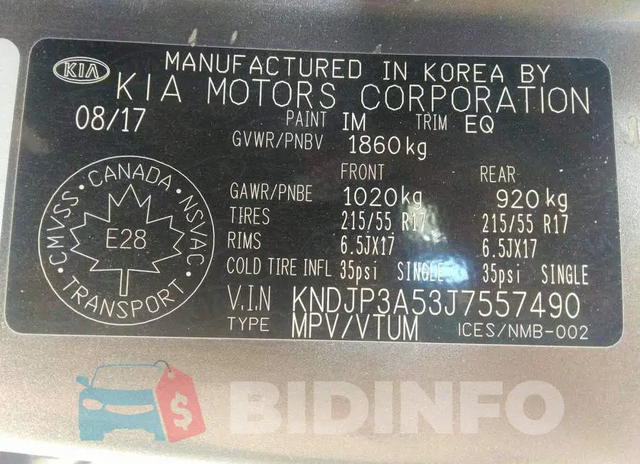 KNDJP3A53J7557490 Photo# 9