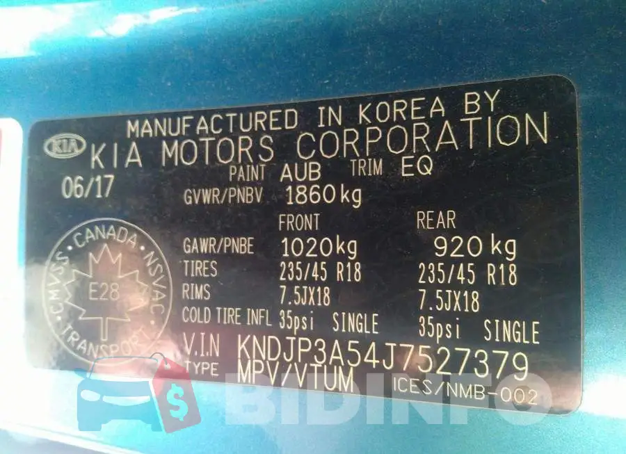 KNDJP3A54J7527379 Photo# 9