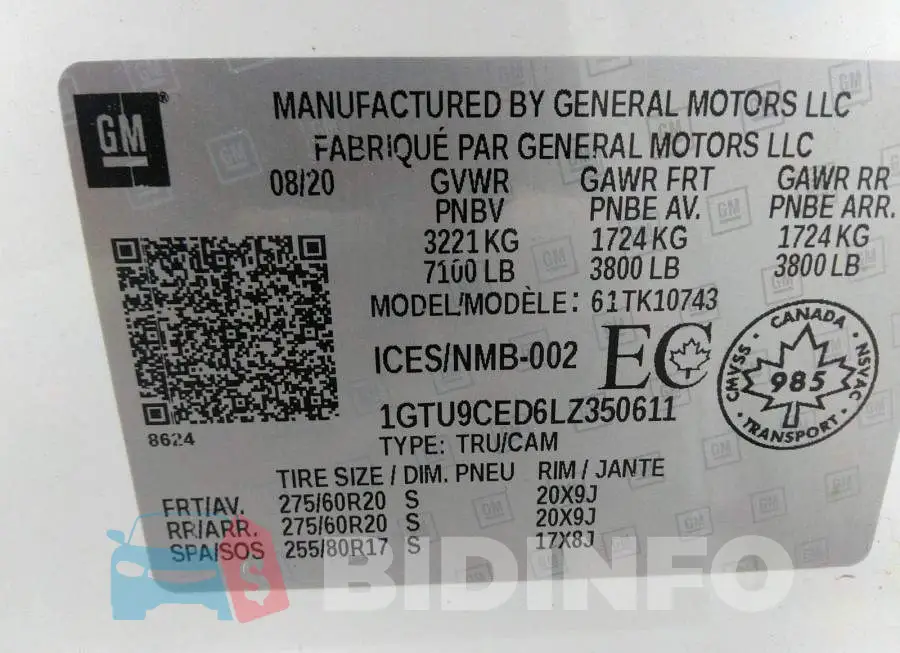1GTU9CED6LZ350611 Photo# 9