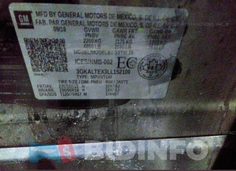 3GKALTEX3LL152109 Photo# 9
