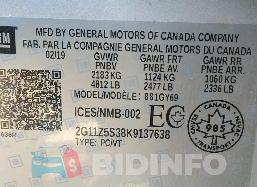 2G11Z5S38K9137638 Photo# 9