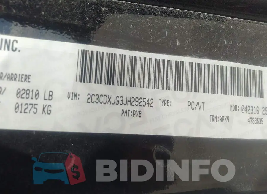 2C3CDXJG3JH292542 Photo# 9