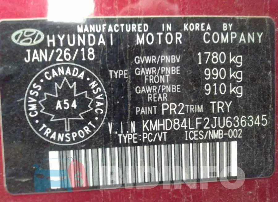 KMHD84LF2JU636345 Photo# 9