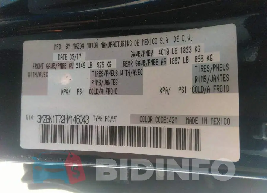 3MZBN1T72HM146043 Photo# 9