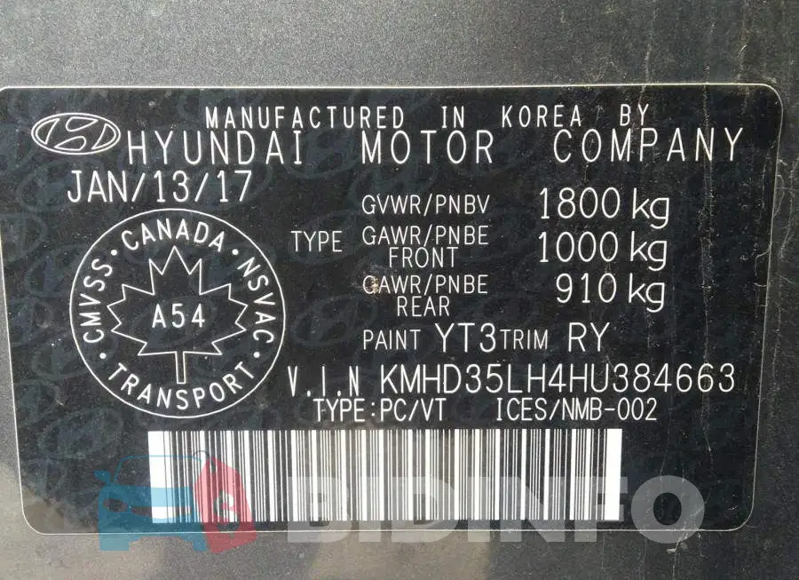 KMHD35LH4HU384663 Photo# 9