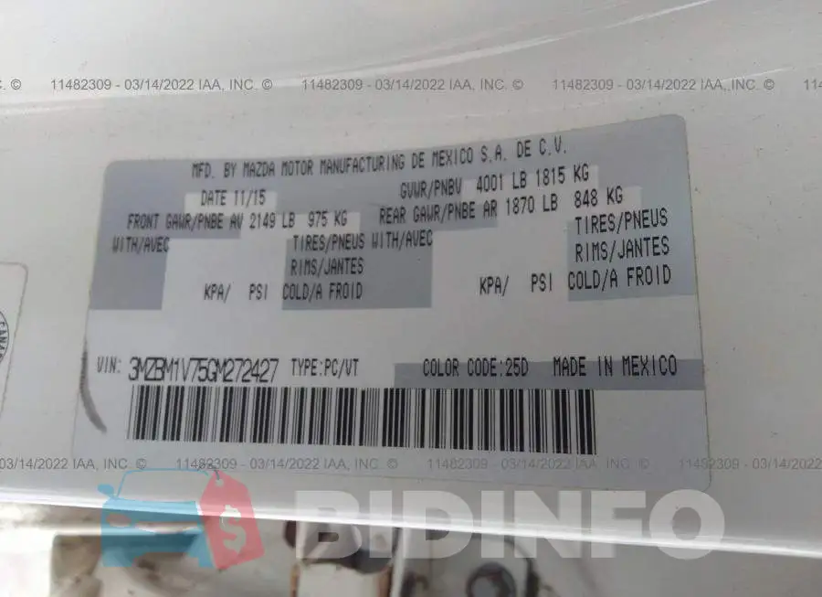 3MZBM1V75GM272427 Photo# 9