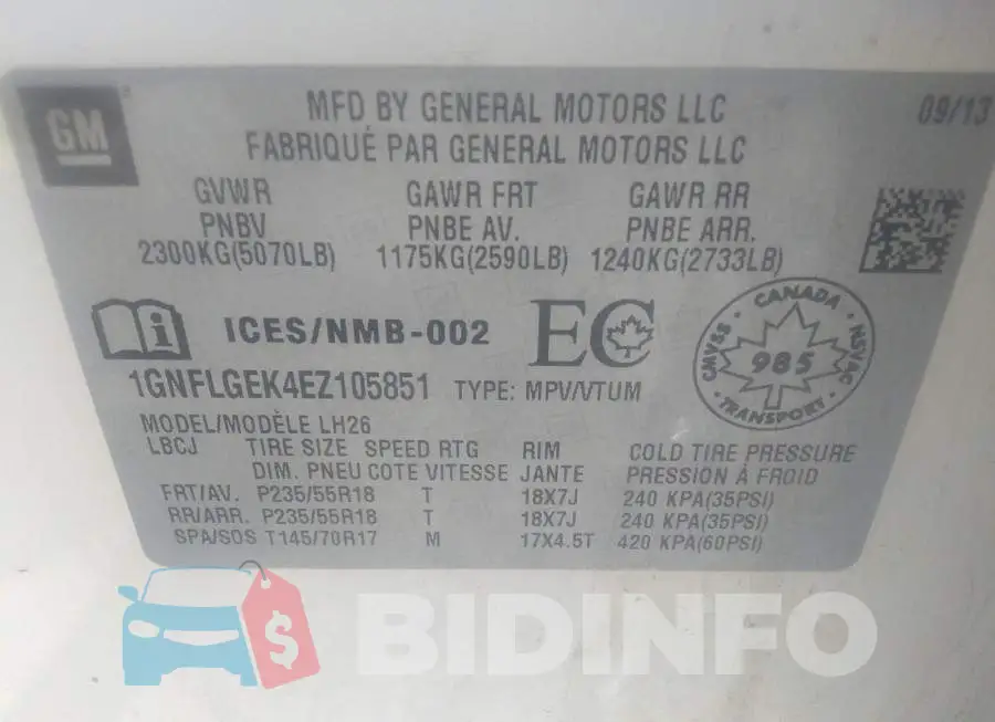 1GNFLGEK4EZ105851 Photo# 9