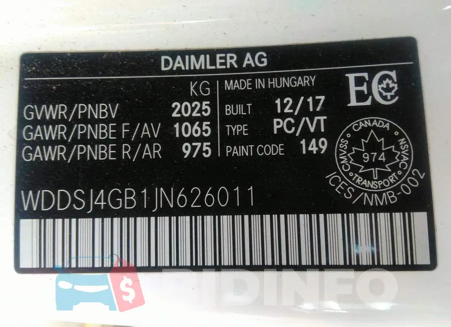 WDDSJ4GB1JN626011 Photo# 9