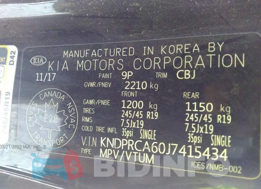 KNDPRCA60J7415434 Photo# 9