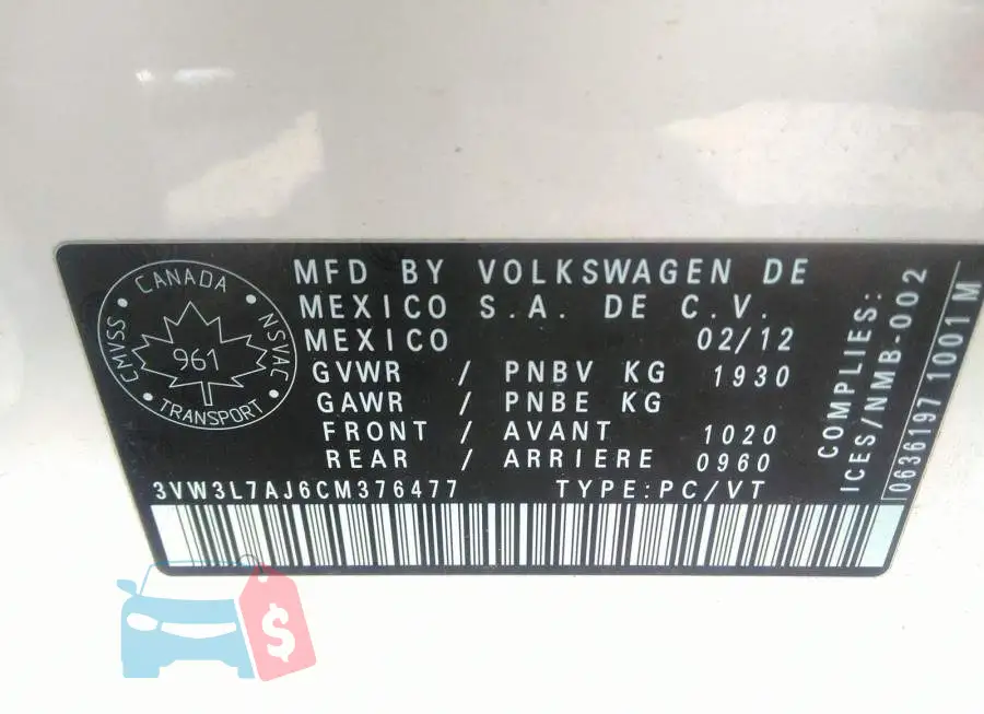 3VW3L7AJ6CM376477 Photo# 9