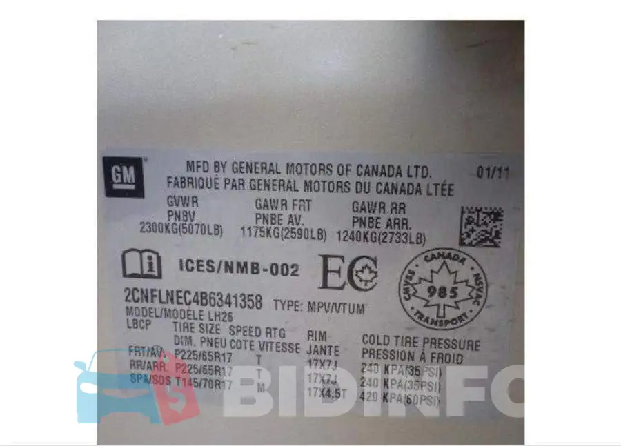 2CNFLNEC4B6341358 Photo# 8