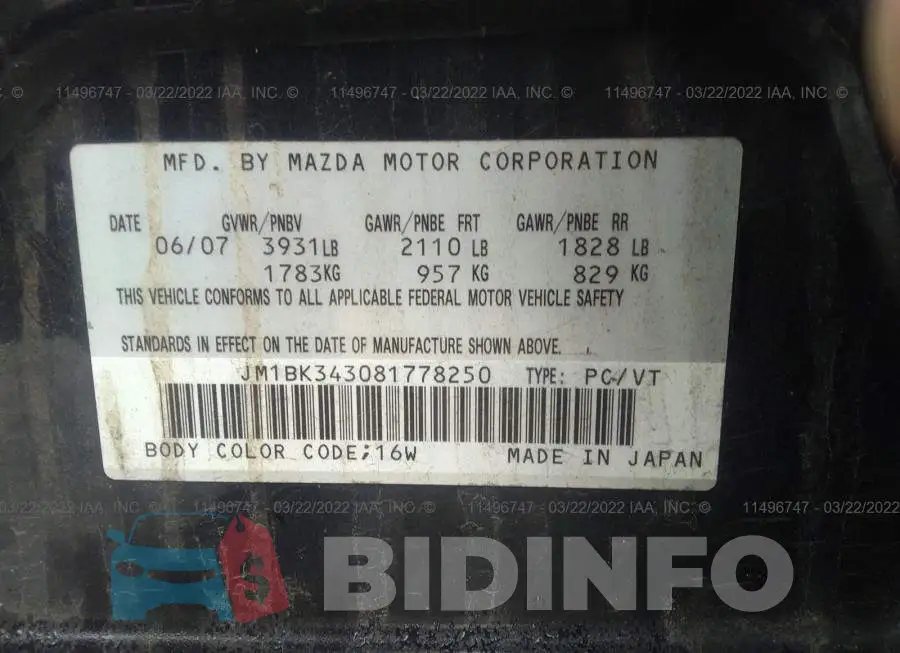 JM1BK343081778250 Photo# 9