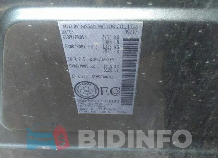 5N1DR2MM0JC610895 Photo# 9