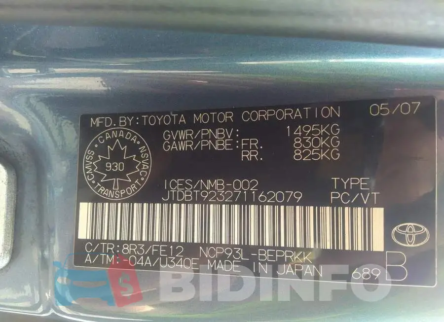 JTDBT923271162079 Photo# 10