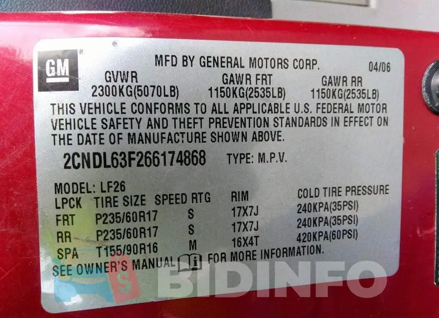 2CNDL63F266174868 Photo# 9