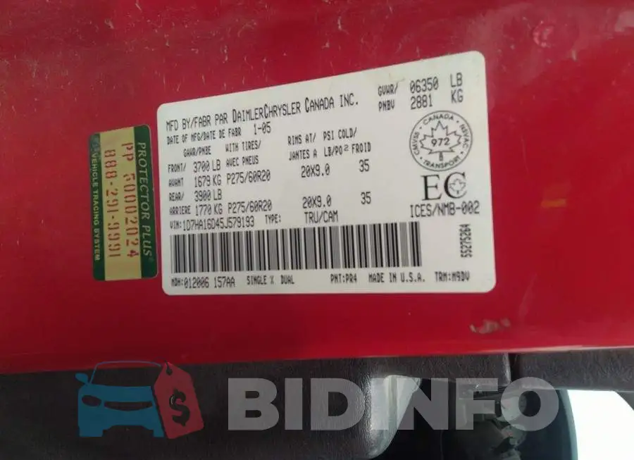 1D7HA16D45J579193 Photo# 9