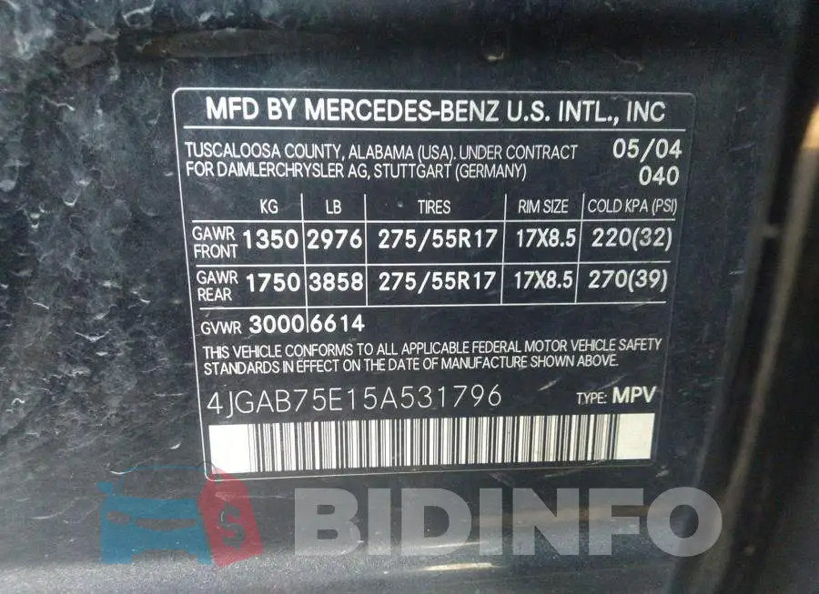 4JGAB75E15A531796 Photo# 9
